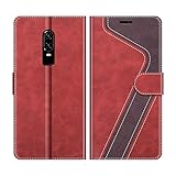 Funda libro Oneplus 6 está hecha del cuero sintético de alta calidad y TPU silicona flexible, protege su smartphone de gotas, de golpes, de polvo y de rasguños accidentales, fuerte cierre magnético de doble cara que asegura su teléfono, dinero y tarjetas en la seguridad.
