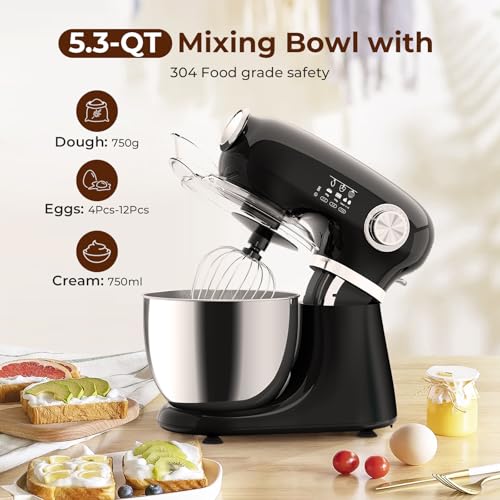 Electactic 5.3 Quart Electric Stand Mixer With 12 Speed, Low Noise - Image 3