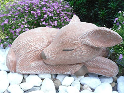 STEINFIGUREN SPICKER Steinfigur REH, Rehkitz, 158/8 Gartenfigur Steinguss Tierfigur Rehbraun Patina