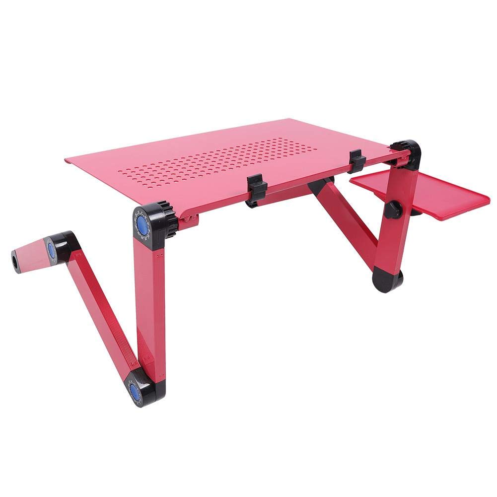 Lap Table Modern Heat Dissipation Bed Tray Table, Computer Table, with Mouse Holder Folding for Chair for Bed(Rose Red)