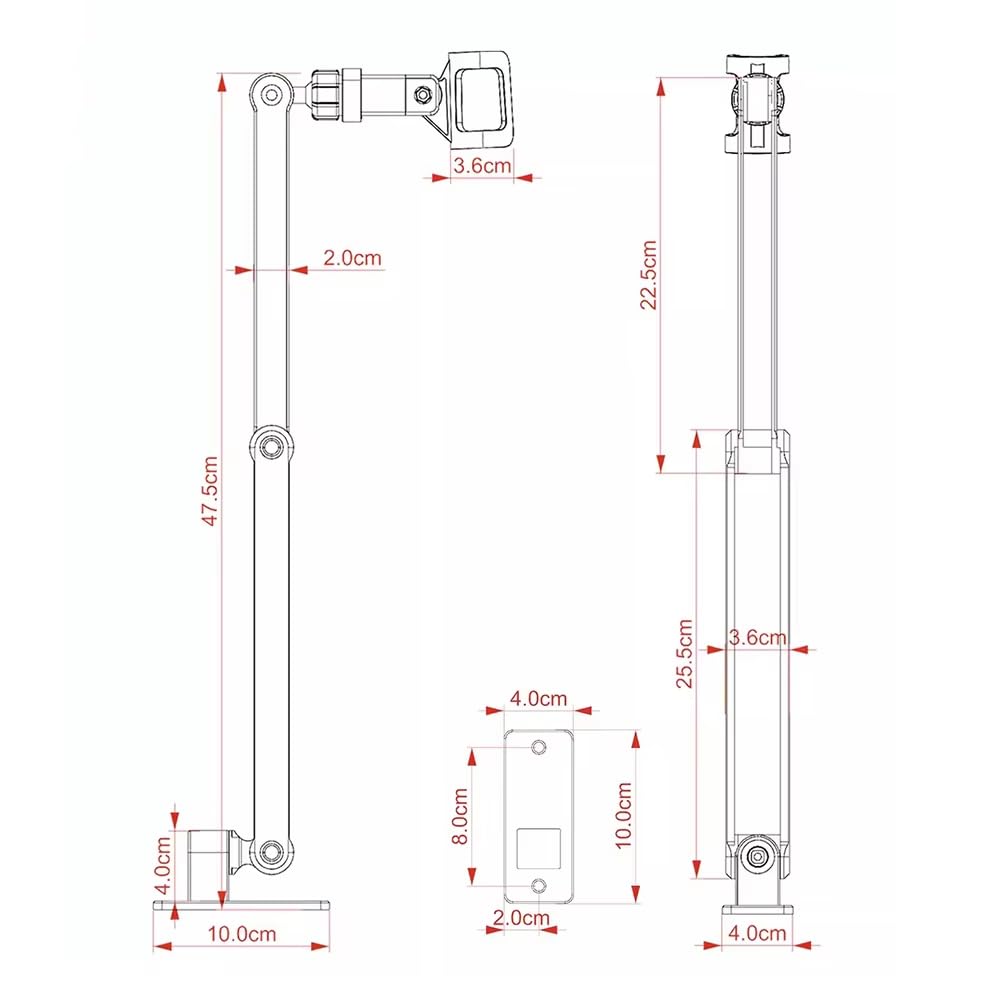 Toplionace Soporte de Brazo Articulado para Micrófono, Universal, de Aleación de Aluminio, para Montaje en Pared, con Rotación, Plegado y Elevación