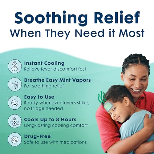 Image of BeKoool Kids Fever Non-Medicated Cooling Mint Vapor Sheets | 4 Count (Pack of 4)