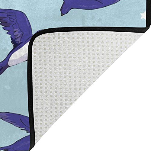 Tapis de sol pour chambre à coucher en velours super doux bleu - 5
