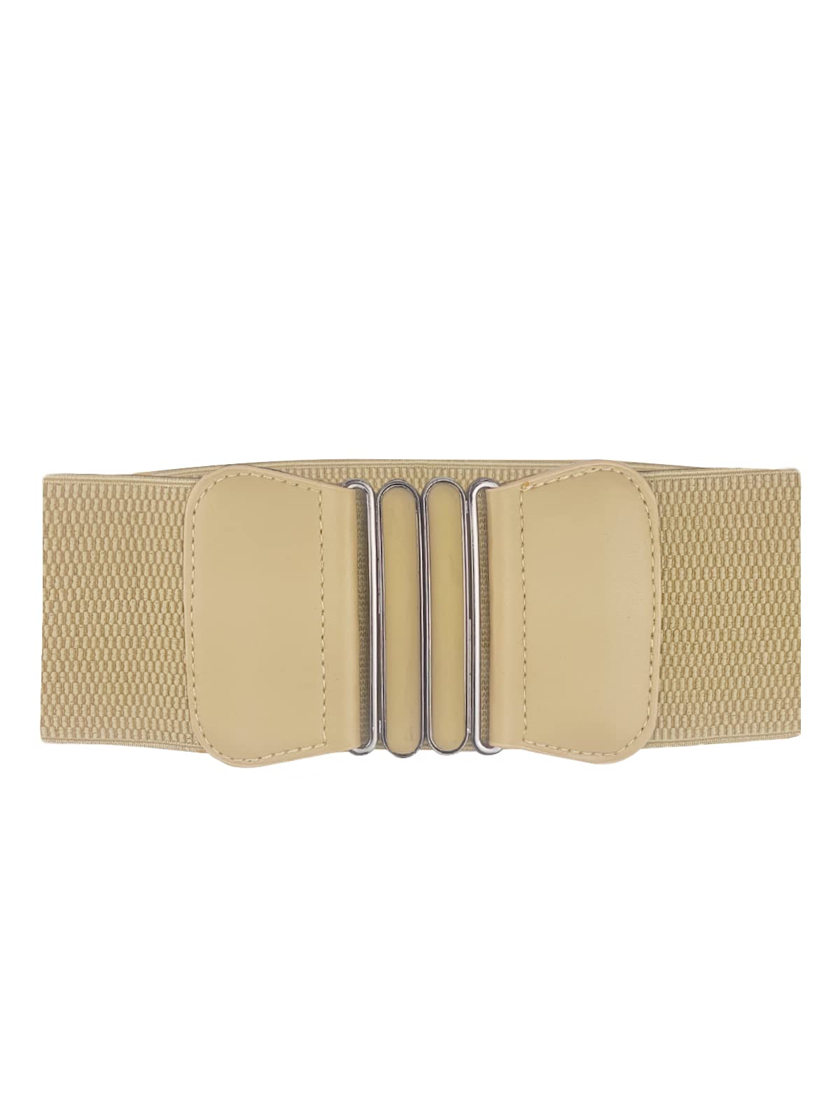 Cinturón Elástico Ancho Para Mujer - Hebilla De Metal Retro, De Piel, Ajustable Para Cintura 70-110 Cm