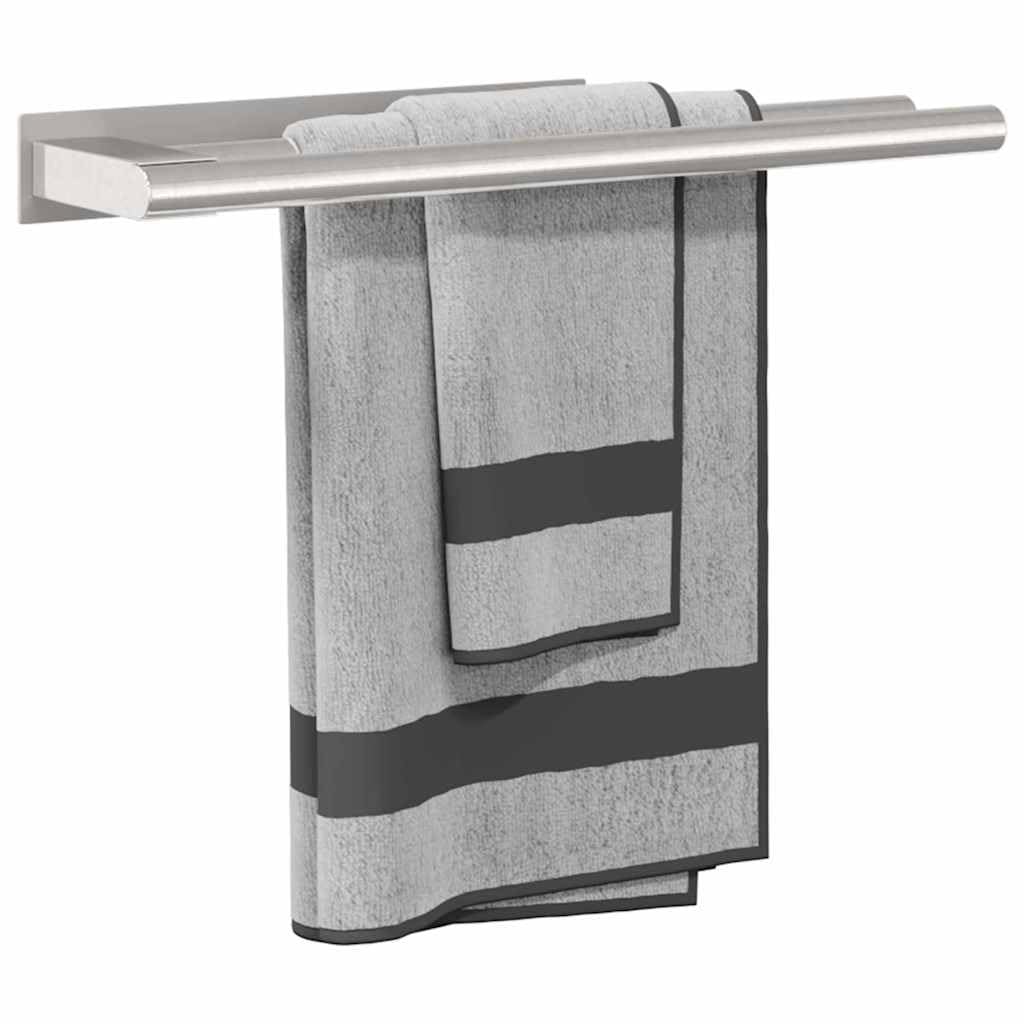 Toallero de acero inoxidable 40 x 9 x 4 cm cepillado montaje en pared inoxidable ahorra espacio para cuarto de baño WC cocina con almohadillas autoadhesivas y diseño giratorio