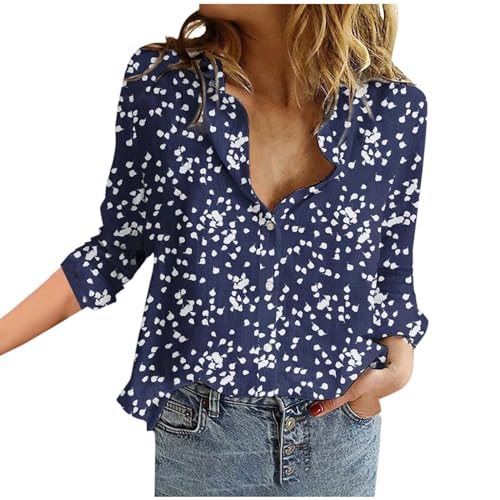 Camisa de Manga Larga Mujer Moda Casual Estampado Camiseta Blusa ...