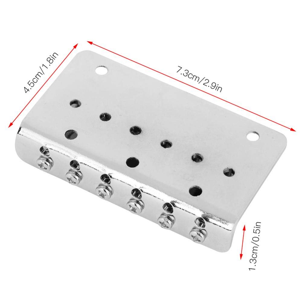 Mostek gitarowy, 6-strunowy metalowy sztywny mostek strunowy z 5-częściowymi śrubami do gitary elektrycznej