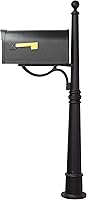 Vista 5 de Special Lite - Buzón clásico con poste de aluminio, buzón negro con poste Ashland - SCC-1008_SPK-600-BLK