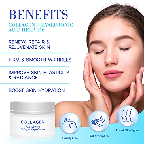 Edom Perfect Collagen Age-Defying Night Moisturizer Cream, For All Skin Types 1.7 Fl.oz #TOP3