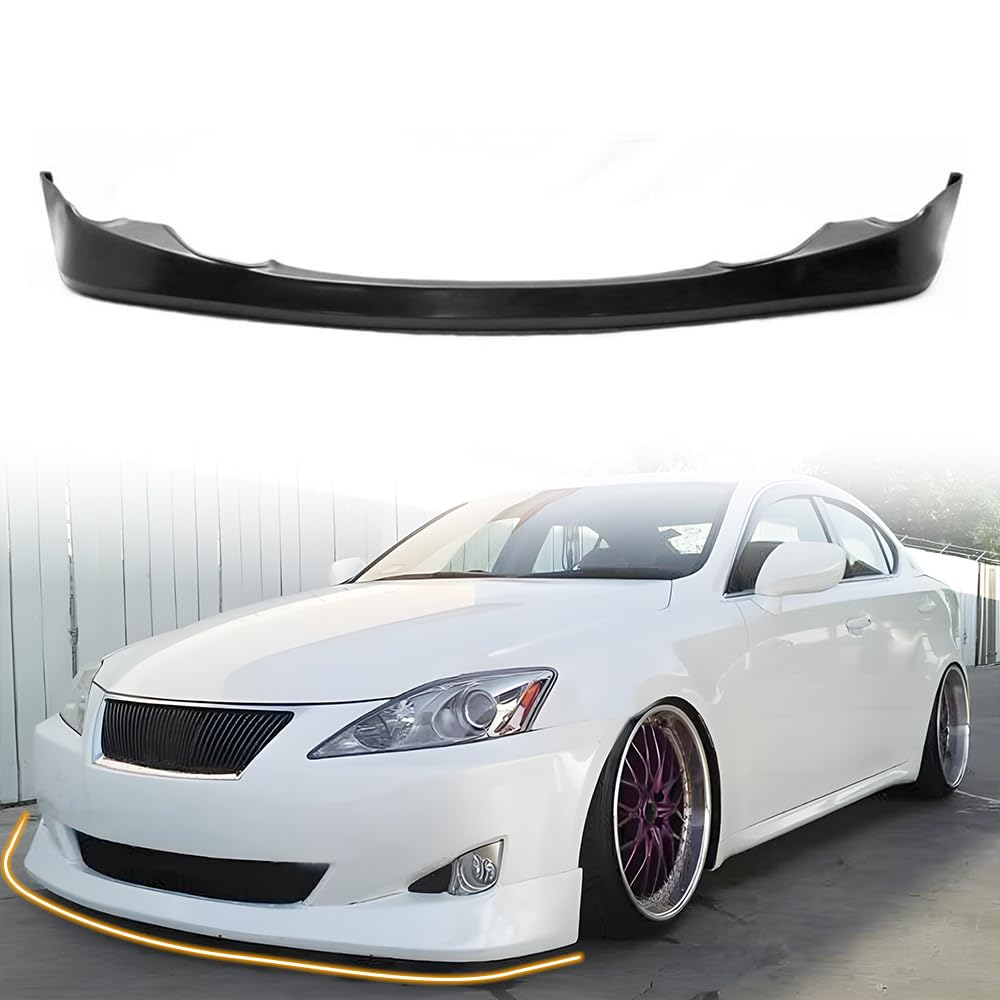 Front Bumper Lip Spoiler, Compatible with 2006-2008 Lexus IS250 / IS350, PU Unpainted VIP Type Add-on Front Splitter Air Dam Chin Protector