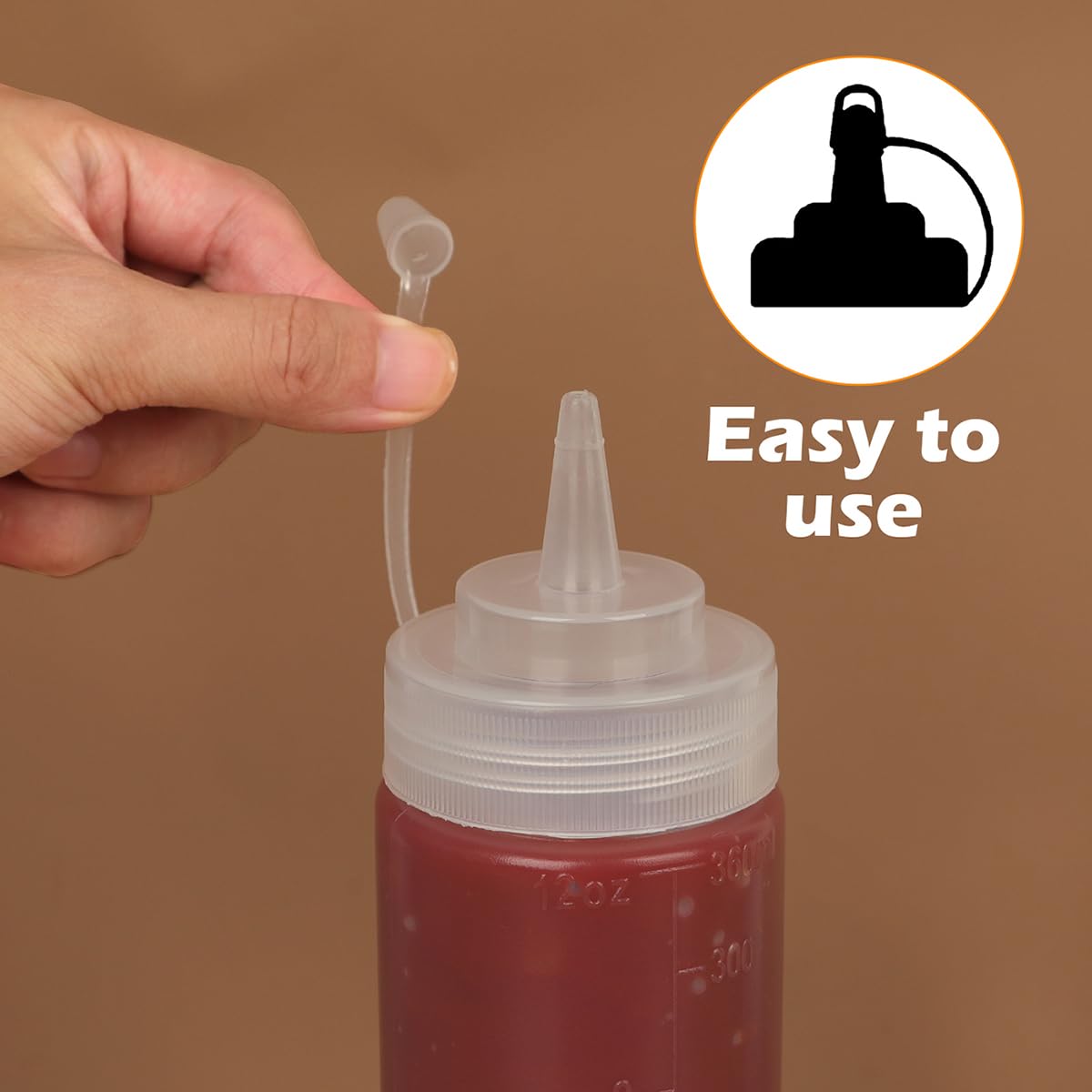 2 Bottiglie da Spremere da 500 ml in Plastica, a Prova di Perdite, con Misurazioni Discrete per Dispenser di Salsa Ketchup Barbecue, Senza BPA
