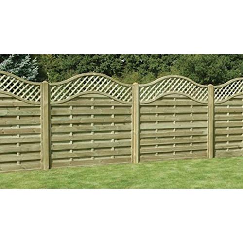 Ruby 6ft Omega Lattice Top Wooden Fence Panel - Various Heights (1.8m x 1.8m)