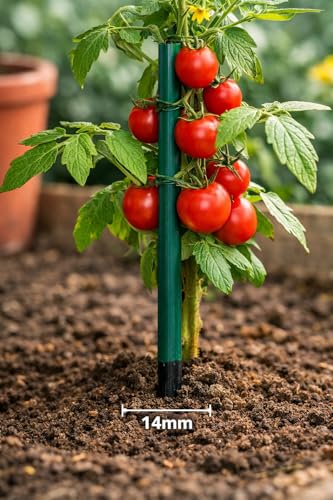 Image of BLOOMAX 2 Feet Hardwood Plant Support Sticks - Pack of 30 | Durable Wooden Garden Stakes with Free Twist Ties | Eco‑Friendly Support for Small Potted Plants, Herbs & Flowers | Made in India
