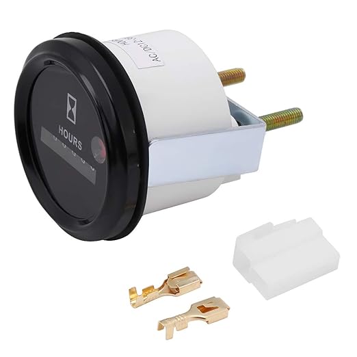 Hour Meter, Professional Round Hour Meter, AC/DC 12V36V Engine Hour Meter, Quartz