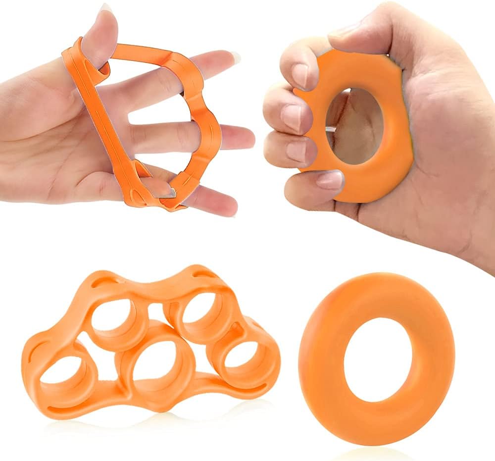 Hand Finger Exerciser-Finger Stretcher Set Grip Training Device-Forearm Exerciser and Strengthener-Relieve Wrist and Thumb Pain, Strengthen Joint Carpal Tunnel Exercises (1set, Orange)