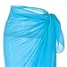 Ayliss Womens Swimwear Chiffon Cover up Solid Color Printed Beach Sarong Swimsuit Wrap Skirt Bathing Bikini Resort Wear (#3 Blue)