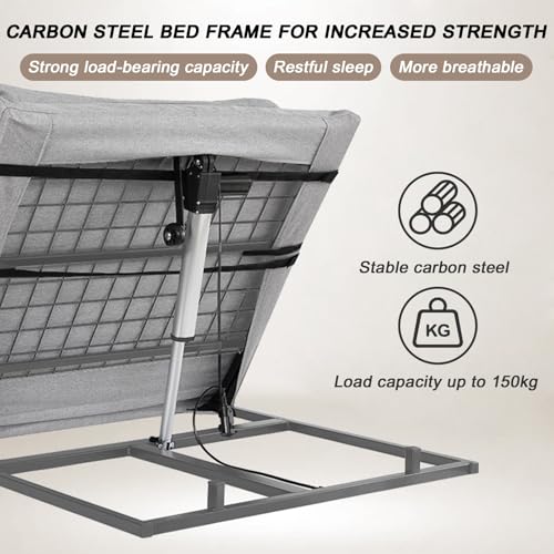 Respaldo ajustable para cama, reposabrazos plegable, ajuste de ángulo de 2 a 80°, soporte de acero al carbono, capacidad de carga de 330 libras para ancianos y discapacitados