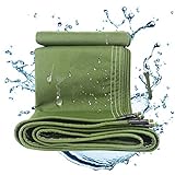Las lonas duraderas reforzadas están respaldadas por ojales de aluminio a prueba de óxido en las esquinas y cada 39 pulgadas / a lo largo del dobladillo, bordes reforzados con cuerda y ojales resistentes a la oxidación. / impermeable de doble cara.