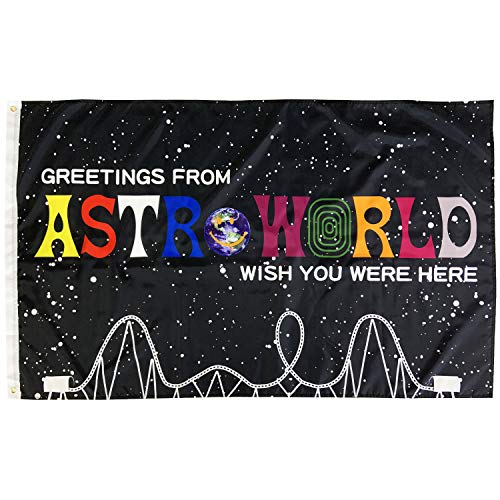 WYFGL 3×5F T A-S-T-RO-WO-RLD Flag with Brass Grommets Banner for Wall Decor Men Cave Dorm (2 Brass Grommets)