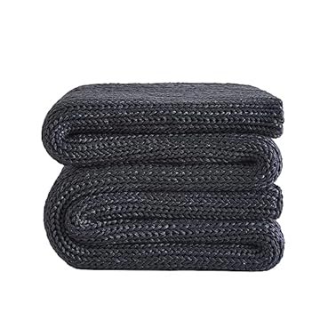 L'AGRATY Knitted Weighted Blanket - 50"x60" 10lbs Cooling Chunky Knit Heavy Blanket for Adults Braided Crochet Throw Thick Cable Yarn Knit Decorative Blanket No Beads Evenly Weighted Machine Washable