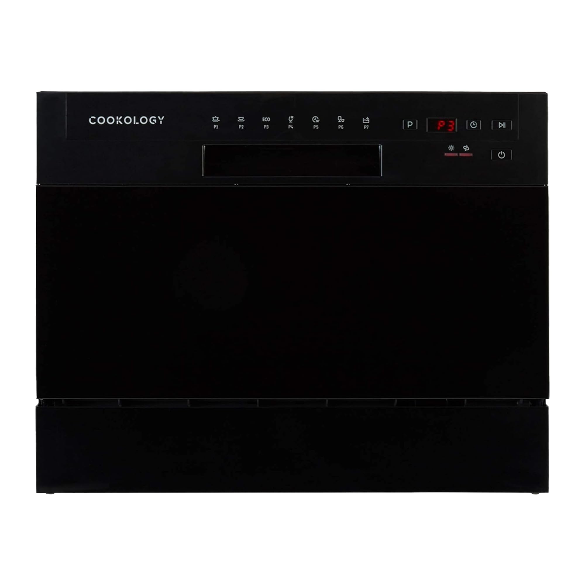 Cookology CTTD6 Mini Counter Top Dishwasher in Black - 6.5 Litre Capacity - Compact Design - 6 Washing Settings - 7 Wash Cycles - ECO Friendly Mode - Ideal for Small Families