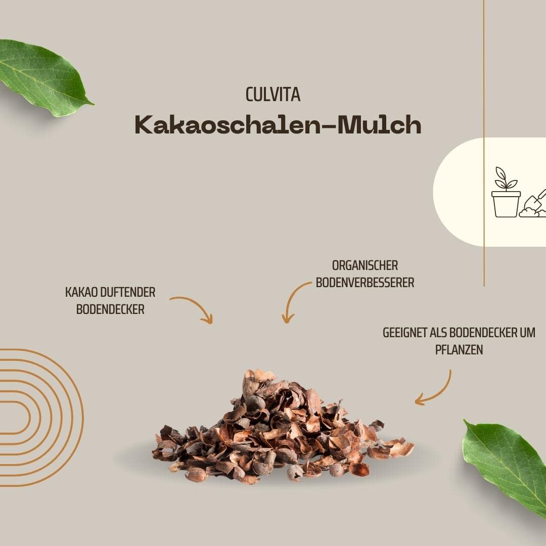 Kakaoschalen 70L - Bodendecker für Garten & Beete - Schneckenabwehr & Unkrautunterdrückung - Organischer Bodenverbesserer - Duftender Mulch Ersatz