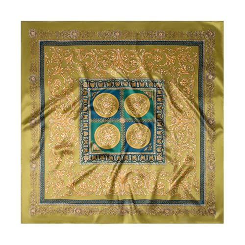 Image of 35 inch Men's Silk Cowboy Scarf - Oversized Western Bandana Neckwear, Large Square Scarf with Gift Packaging