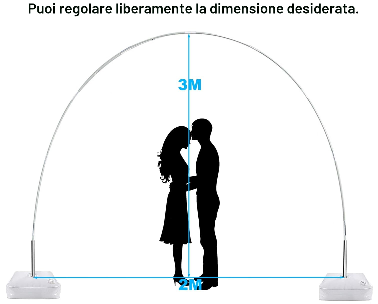 PILIN Kit arco di palloncini riutilizzabile Arco di palloncini bianco 2,3x3,2M regolabile per matrimoni, lauree, compleanni, decorazioni di Natale