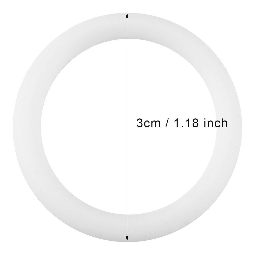 20pcs Baby Pacifier Safy Silicone O-Rings Dummy Pacifier Chain for Infnat Clips Adapter Holder for Baby Show or Birthday Gift(White)