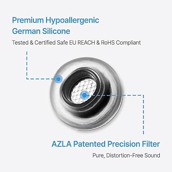 AZLA Crystal for Galaxy Buds 4 Pro Ear Tips Samsung-Certified Ear Tips | SMAPP-Certified, Galaxy Buds 4/3 Pro, Grippy Surface, Never Slips, Active Lifestyle, Hypoallergenic Silicone
