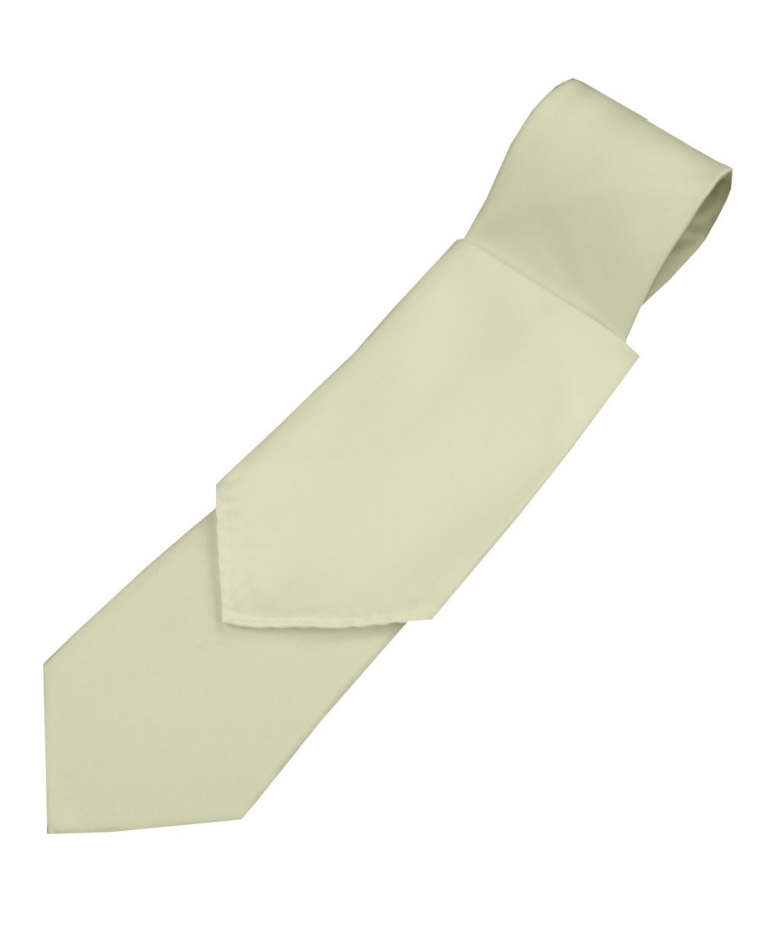 Solid Satin Men's Necktie and Pocket Square set in Ivory