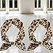 Wentoenapp 2Pcs Brown Leopard Neck Tie Chic Skinny Scarf Hairband Stylish Purse Silk Feeling Scarf for Women, Women's Fashion Scarves and Leopard Wraps