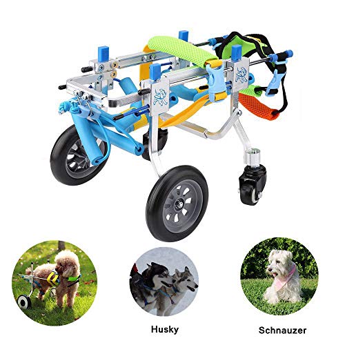 Liukouu Silla de Ruedas para Perros, Silla de Ruedas Ajustable para Perros...