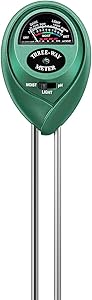 VIVOSUN Soil Tester, 3-in-1 Plant Moisture Meter Light and PH Tester for Home, Garden, Lawn, Farm, Indoor and Outdoor Use, Promote Plants Healthy Growth
