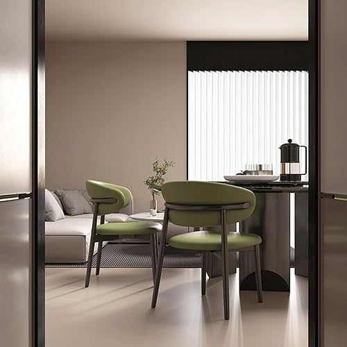 Miniatura 5 de Sillas de comedor, Sillas de comedor tapizadas modernas con patas de metal y respaldo curvado, Sillas para comedor (verde)