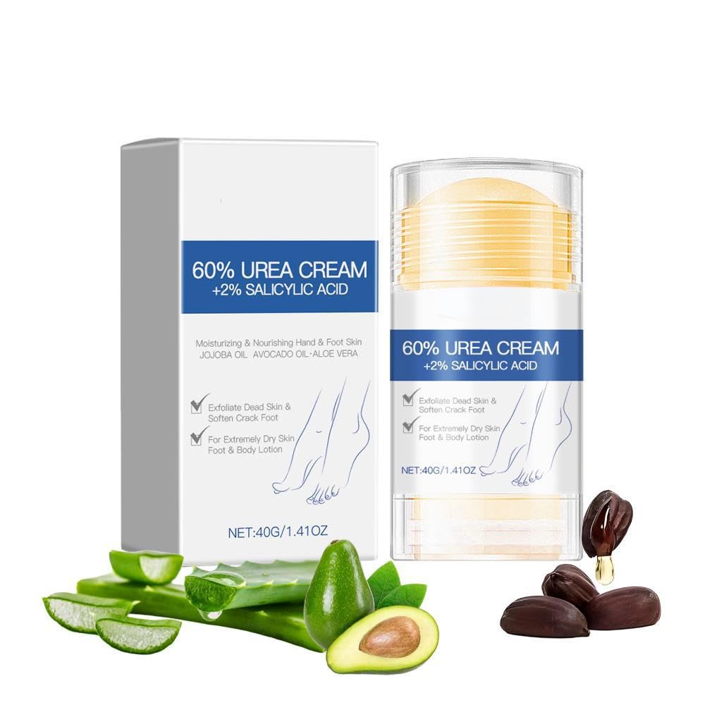 1PCS 60% Urea Foot Cream with 2% Salicylic Acid, Intensive Healing for Cracked Heels & Dry Skin