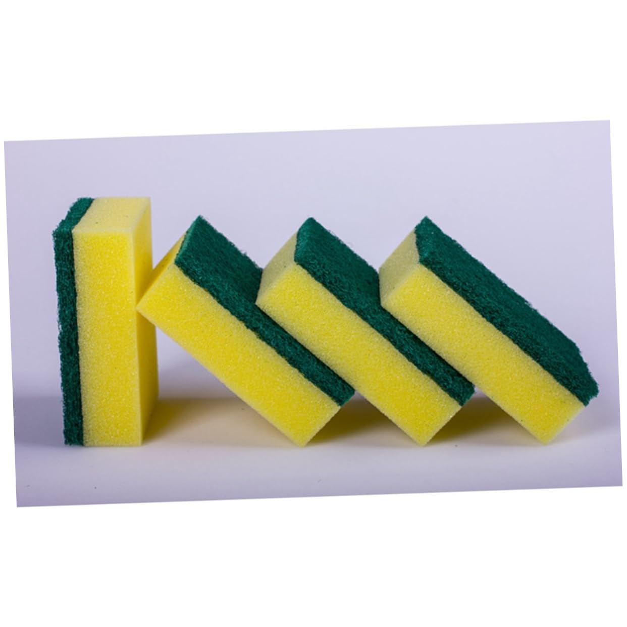 GLEAVI 84piezas Esponjas De Limpieza De Cocina Amarillo Verde Esponjas Duraderas y Antideslizantes para Fregar Platos y Utensilios para Eliminar Manchas Difíciles Sin Rayar