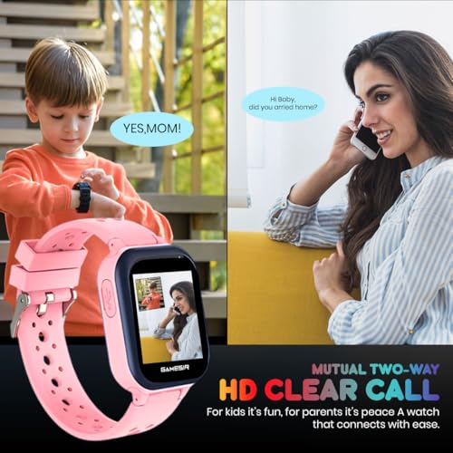 Image of GameSir Q15 Kids Smart Watch - 1.44 inch TFT Display | 3G /4G SIM Support | GPS Tracking & Two-Way Calling | Water Rasistence| Learning & Gaming Apps Smartwatch for Boys & Girls-(Pink)