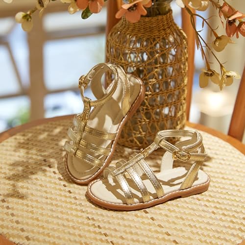 THEE BRON Toddler Girls Gladiator Sandals - Cushioned Comfy Shoes for Princess Summer Play3