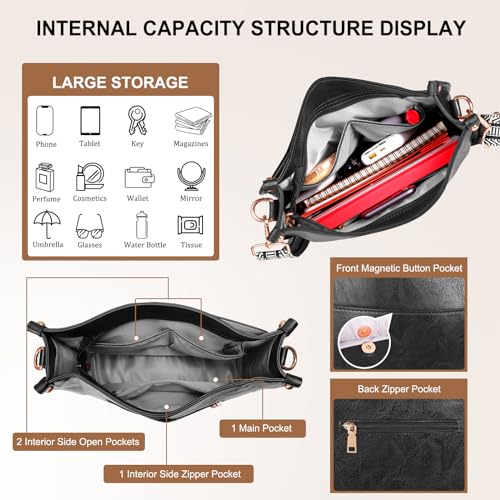 Crossbody Bags for Women, Vegan Leather Crossbody Purse with 2PCS Adjustable Strap, Trendy Handbags Shoulder Bag4