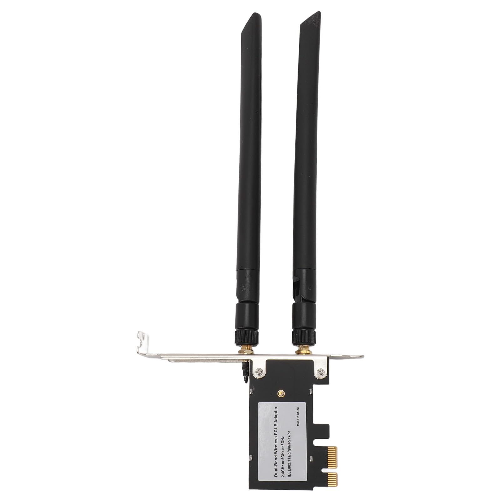 Tarjeta de Adaptador de Red WiFi, Tarjeta WiFi PCI EX1 BE200NGW 5.4 2.4 G 5G 6 G con una Antena de 8dB para Escritorio -pc (Sin Base de Antena) (con Base de Antena extendida Desmontable)