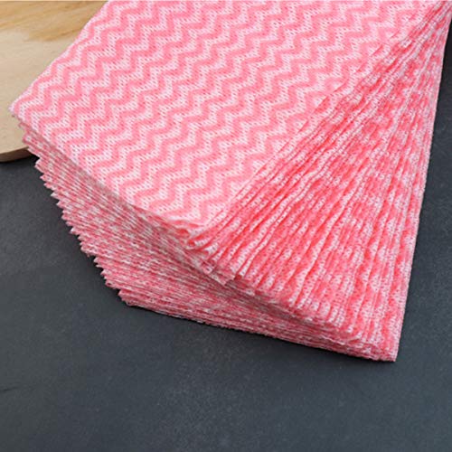 Clean Leader Disposable Handi Wipes Dish Cloth Dish Towels Dish Rags Towels Handy Wipes Reusable Cloths,Multi-Purpose,Pink 11.8 X 20", 80 Count/Bag, Soft, Durable, Super Absorbents #TOP1