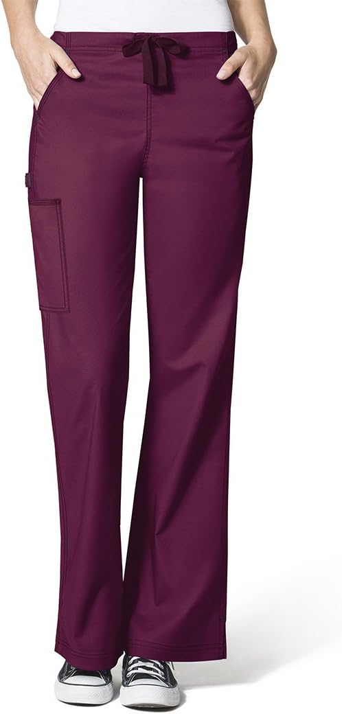 WonderWink Women's Wonderflex Grace Scrub Pant, Wine, X-Small/Tall - Image 2