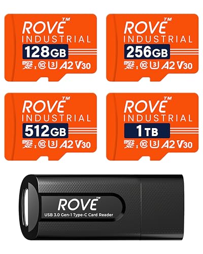 ROVE Industrial 512GB Micro SD Card with USB 3.0 Type...