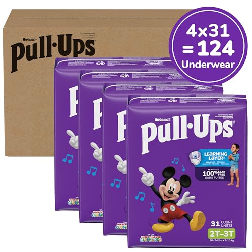 Image of Pull-Ups Boys' Potty Training Pants, Size 2T-3T Training Underwear (16-34 lbs), 124 Count