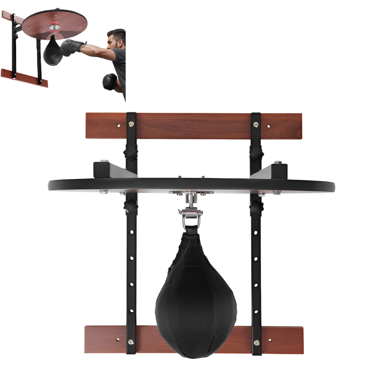 Speed Bag Plataforma Kit de plataforma, altura ajustable, juego de plataforma profesional con bolsa de velocidad y placas de fijación, rotación de 360°, capacidad de carga de 100 kg para el