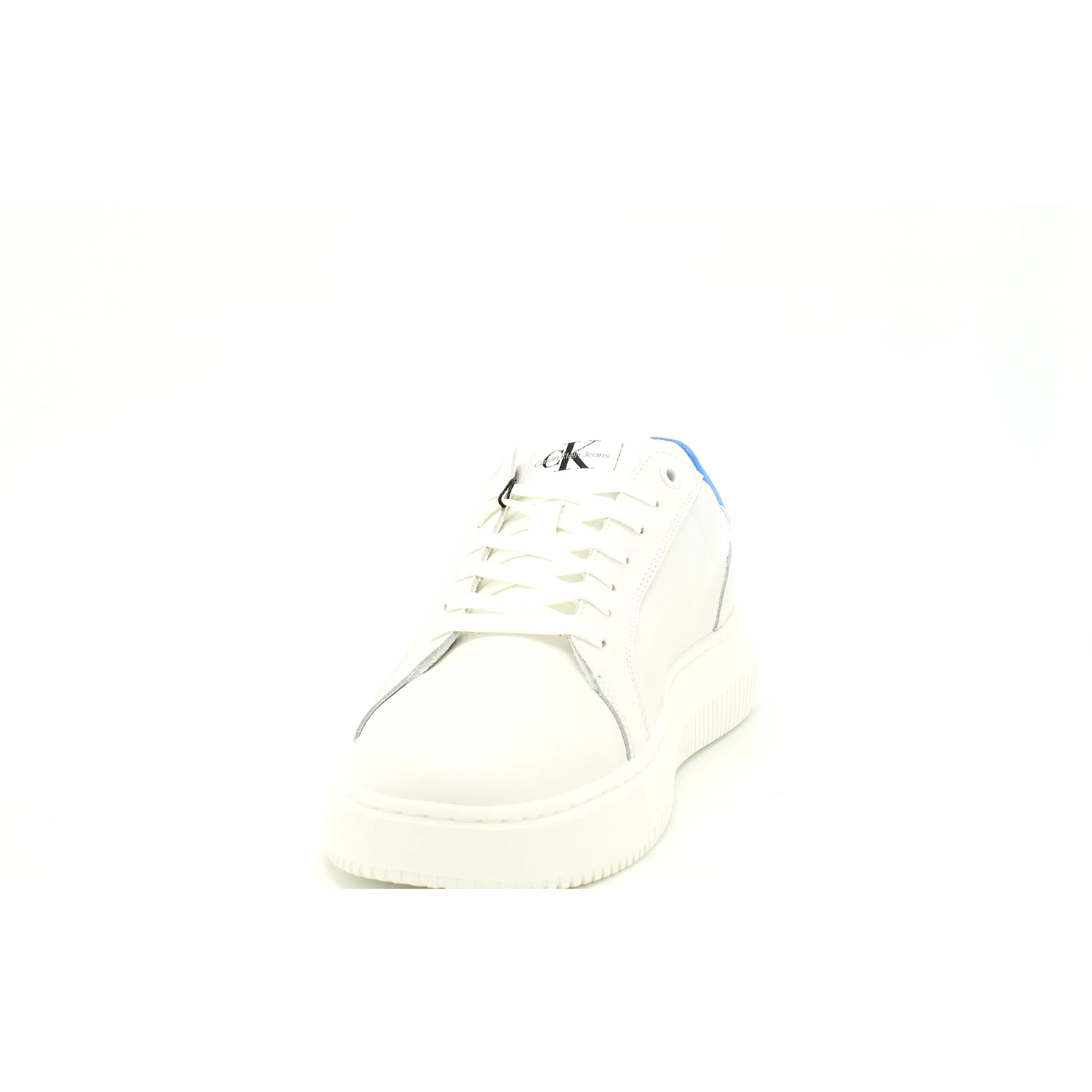 Calvin Klein Jean Chunky Cupsole Mono LTH Ym0ym00681, Zapatillas Deportivas Hombre, White (Bright White/Malibu BLU), 42 EU