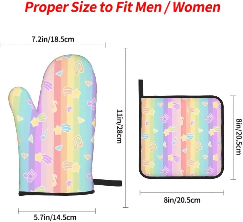 Oven Mitts and Pot Holders Set 4pc Thicken Heat-Resistant Gloves and