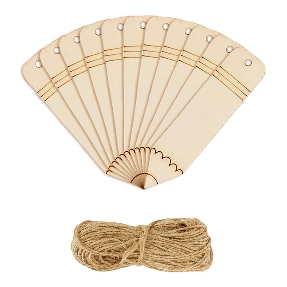 IMCCZONY 100 MarcapáGinas de Madera en con Cuerdas y Agujeros, MarcapáGinas de Bricolaje para Amantes y Amantes de las Manualidades para Regalo de Oficina Escolar