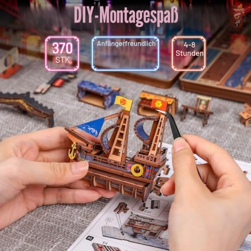 Fsolis Book Nook Japan Kit – Tsutenkaku Ichiban Straße – Miniaturhaus als 3D Holzpuzzle… – Ansicht 5